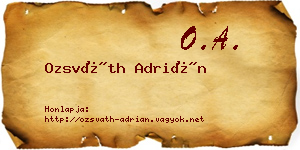 Ozsváth Adrián névjegykártya