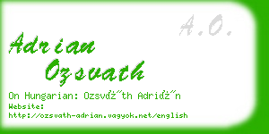 adrian ozsvath business card